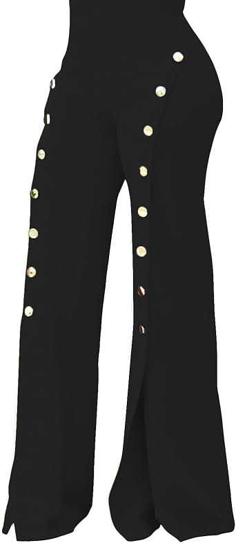 PINSV Womens High Waisted Stretchy Bootcut Pull On Dress Pants Casual Work Pants