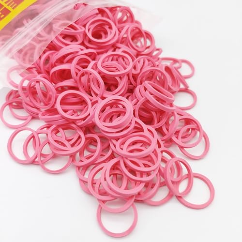 Much Rubber bands,Hair Ties,Multipurpose Elastic Bands for Hairdos,Ponytail Holders,Braids,Soft and springy,Small Size 5/8''(Assorted Colors, 600 Count) (Pink)