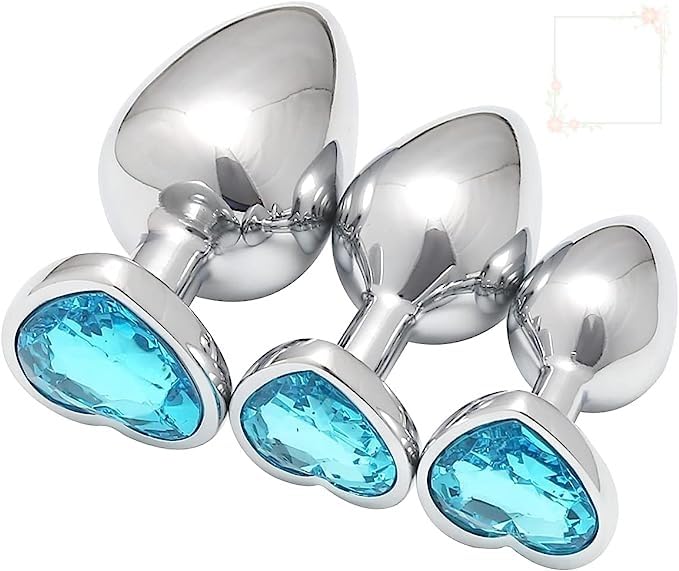 Ornements en Acier Inoxydable Coeur Bleu Clair de luxe pour déco chic
