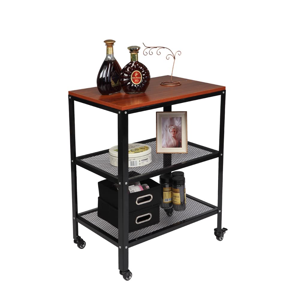 Buy 3Tier Kitchen Cart Storage Trolley Wooden Kitchen Utility Shelving Unit on Wheels