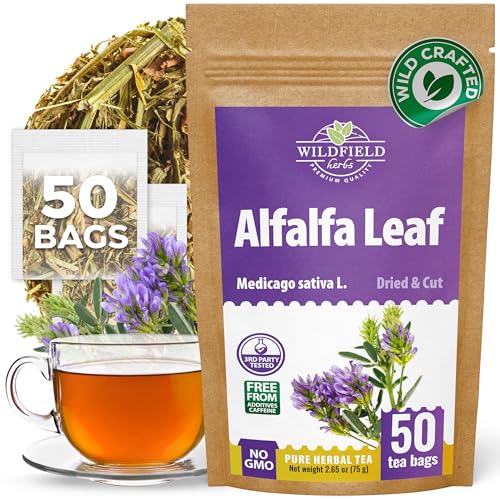 Image of 50 Bags Alfalfa Leaf Alfalfa Herb Tea (Medicago Sativa) - 24 Count 2g Tea Bags