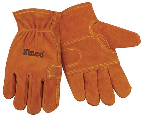 Kinco® Strong Suede Cowhide Multi-Purpose Fencing Gloves with Double Palm (Large)