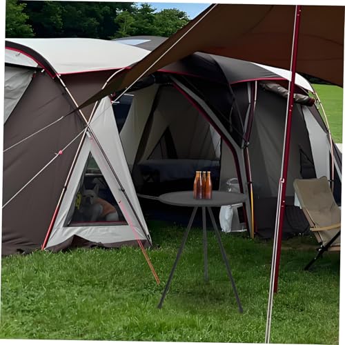Table de camping ronde pliante et réglable en hauteur avec plateau noir compact - 3