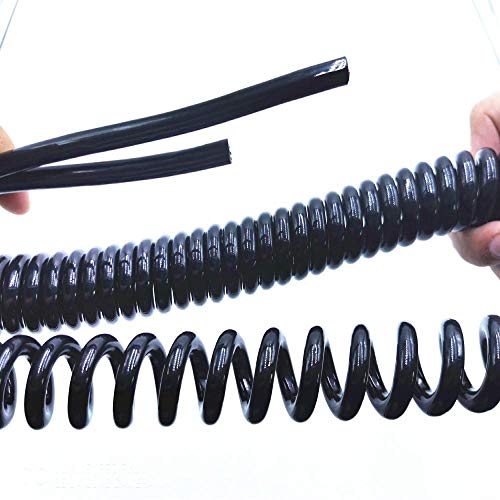 Spiralkabel Spiralkabel Spiralkabel 2-adrig Teleskop-Federdraht 24AWG 20AWG 17AWG 14AWG Stromkabel Schwarz Kabellänge ausziehbar 2,5m 2 Leiter 24AWG