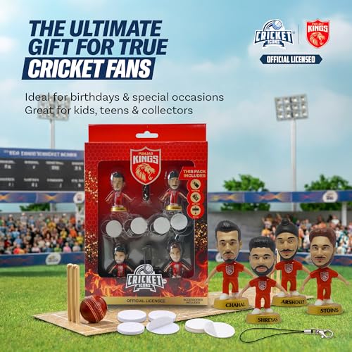 Image of Action Figure, IPL Edition, Punjab Kings Pack of 4 | 360 Rotatable Head, Cricket Player, For Fans & Collectors