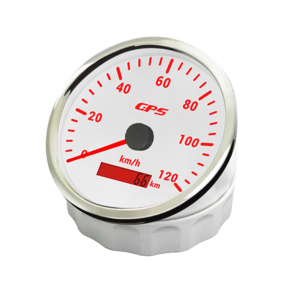 ELING Tachometr GPS 110 mm, 0-120 km/h, z anteną GPS z 7-kolorowym podświetleniem tła do skuterów motorowych, łodzi motorowych