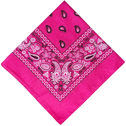 Consumable Depot CD Single Pack Bandana | 100% Cotton| Handkerchiefs, Headbands for Men and Women (Hot Pink)