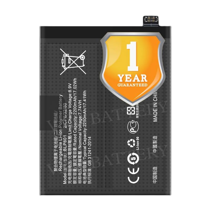 Image of Original BLP801 Battery Compatible for OnePlus 8T (KB2000, KB2001, KB2003, KB2005) | OnePlus 9R (LE2100, LE2101) - (4500mAh) - 1 Year Warranty K7