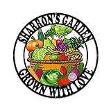 MeMate Vegetable Garden Sign Outdoor Decor, Garden Signs to Personalize, Personalized Metal Garden S