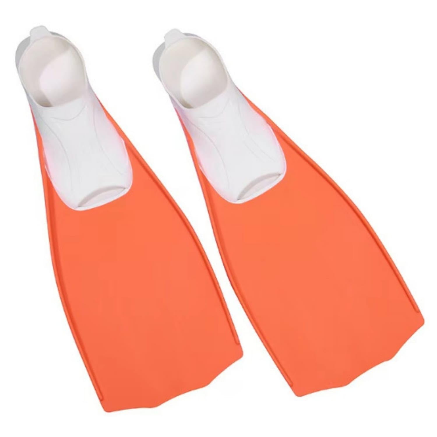 Flexible Long Fins Streamlined Snorkeling Fins with Foot Pocket Closed-Toe Lightweight for Adults, Swimmers, Snorkelers, Swimming Technique Training, Diving, Lap Swimming, Orange Red, M-picture-12