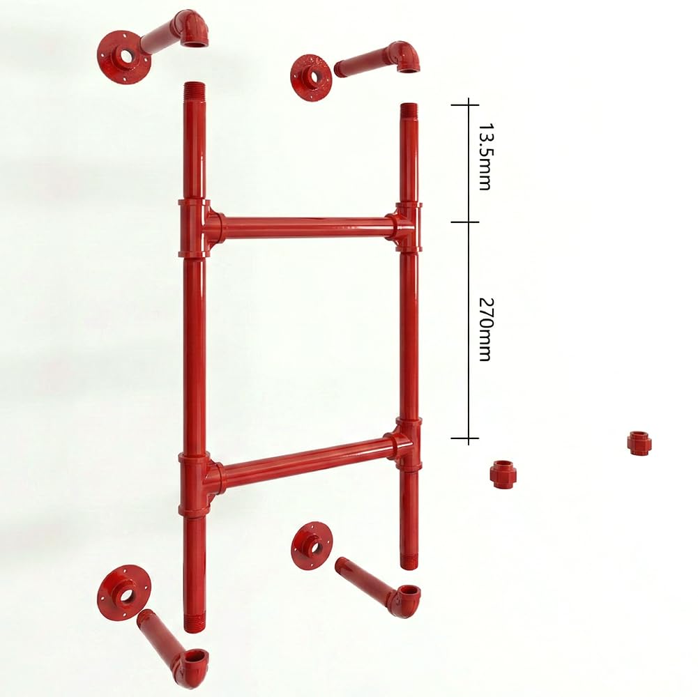 Escalera modular de pared – Escalera de emergencia de 4 peldaños para ventana, perchero – Uso interior y exterior – Escalera fija de 4 pasos – Estructura tubular para hogar – Resistente a la oxidación