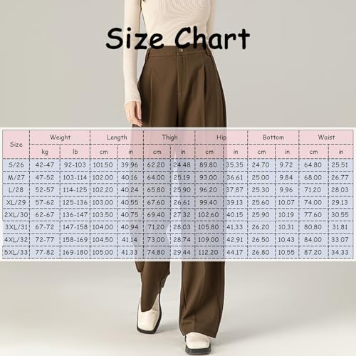 Women's Wide Leg Business Pants Long Straight High Waisted Casual Loose Palazzo Trousers with Pockets4