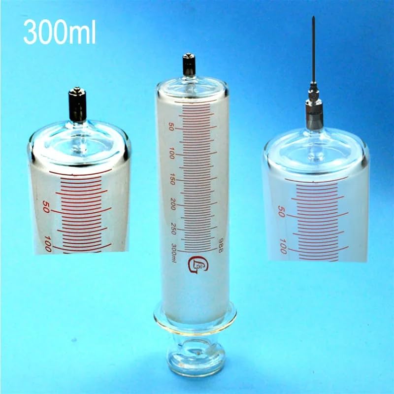 Large Glass Syringes 300ml with Glass Caliber/Ruhr Locks Caliber Glass Enema Sausage Device Sample Extractor Injector 300 CC(Ruhr Locks Caliber)
