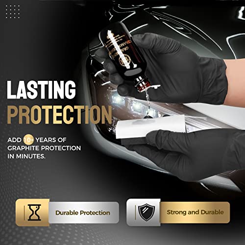 Graphene Ceramic Coating For Cars (70Ml) - 𝟏𝟐𝐇 𝐀𝐝𝐯𝐚𝐧𝐜𝐞𝐝 𝗚𝗿𝗮𝗽𝗵𝗲𝗻𝗲 Coating For Car Detailing - 10+ Years Of Long Lasting Protection - Ultra High Gloss, Extremely Hydrophobic #TOP4