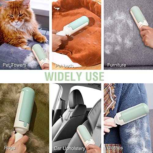 2 Stück Fusselrolle Tierhaare Wiederverwendbare Tierhaarentferner-Bürste für Katzenhaare und Hundehaare leicht zu reinigen Haustierfellentferner Bürsten für Kleidung, Teppich & Sofa