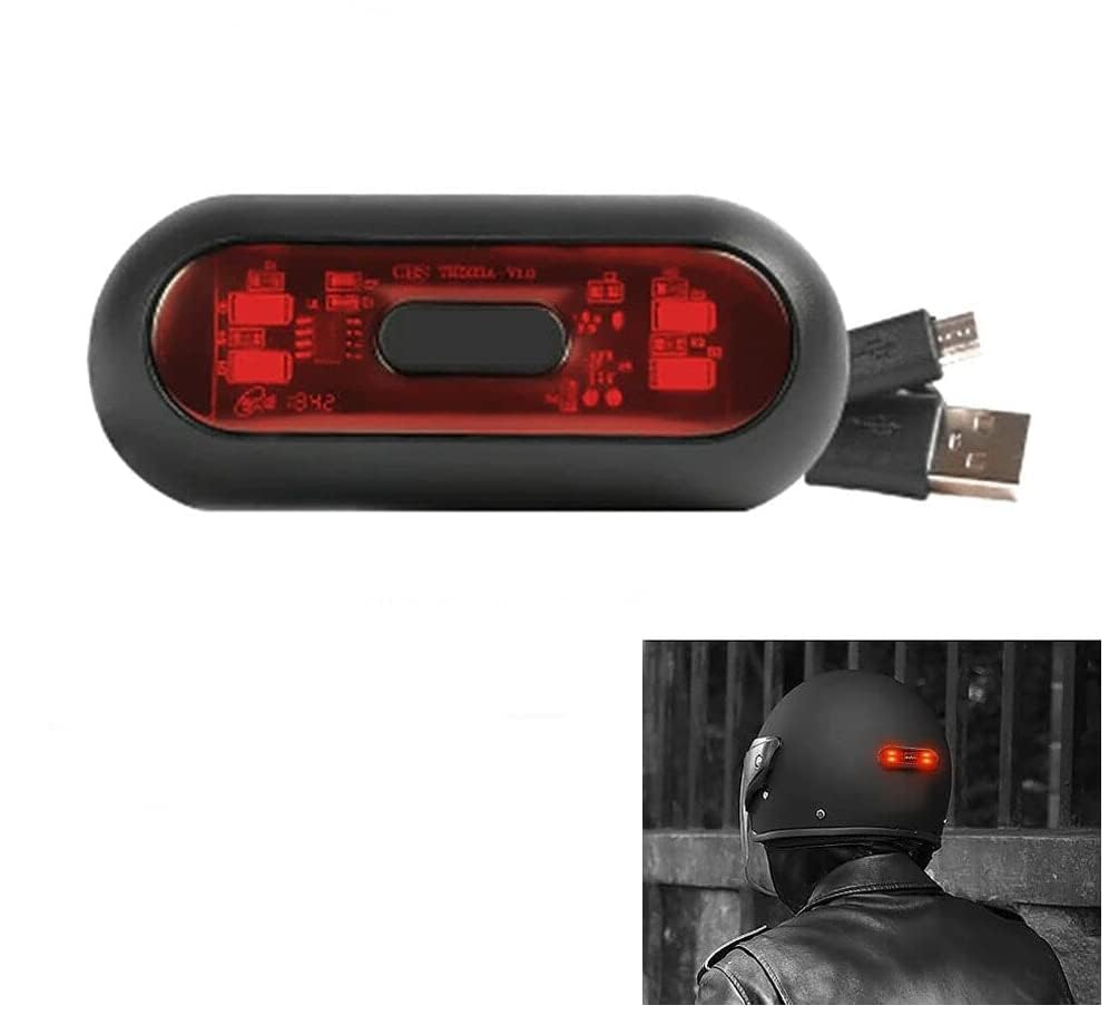 Acube Mart Universal Helmet Light/LED with 3 Modes of Flashing | Blinking | Strobe | Rear Warning Red Safety Night Riding Light with USB Charging Cable