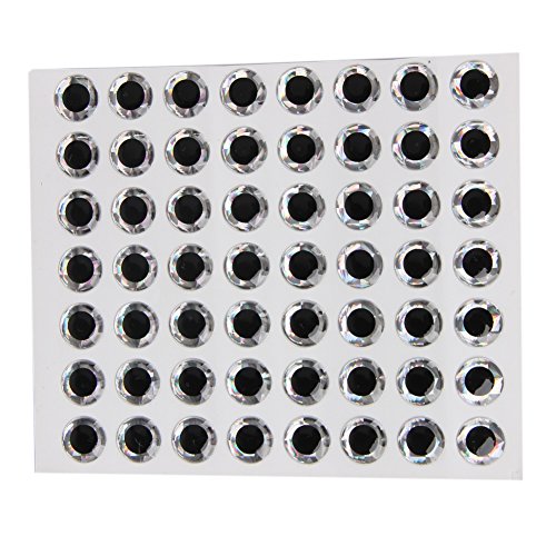 Broadroot 100pcs Ojos de pez 3D Señuelo Artificial Ojos Fly Tying Jigs Artesanías Muñecas (7mm)