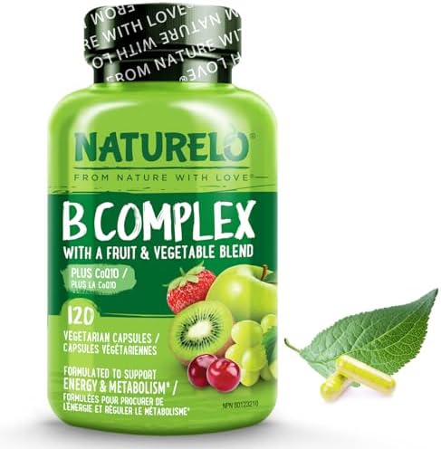 NATURELO Vitamin B Complex with Methyl B12, Methyl Folate, Vitami...