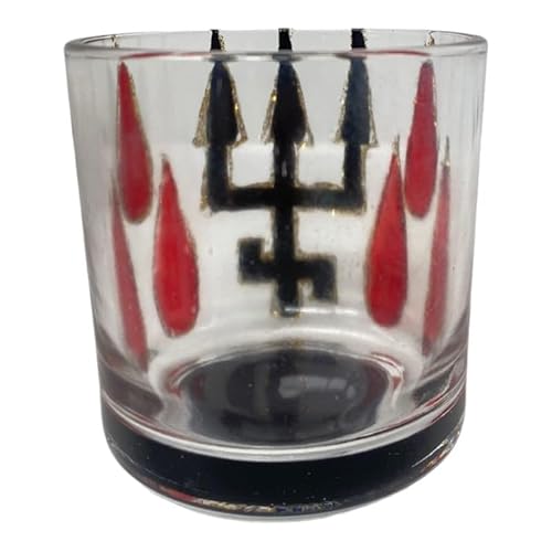 META ATACADO, Copo Whisky Artesanal Vidro 300ml UmbandaCandomblé-Selecione Cor:Exú Personalizado 230