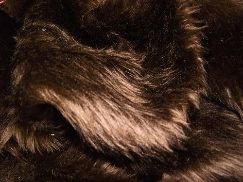 Tissu fausse fourrure anti-perte marron malt pour vêtement et plaid
