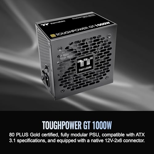 Image of Thermaltake Toughpower GT 1000W; ATX 3.1; Native PCIe 5.1 12V-2x6; Full Modular; Flat Cables; Color Matched Connectors; Japanese Main Capacitors; 80 Plus Gold; 140mm; Black; PS-TPT-1000FNFAGU-3