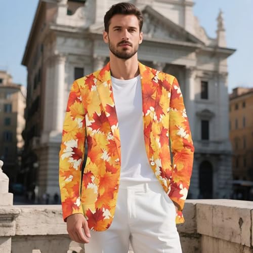 Men's Casual Blazer, Slim Fit One Button Lightweight Sport Coats Notched Lapel Suit Jackets with Pocket S-5XL2