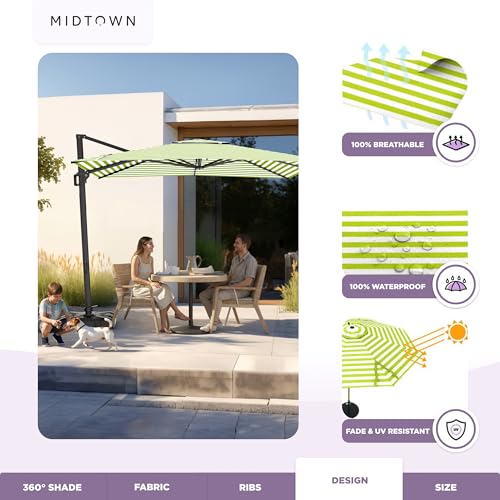 Image of Midtown Umbrellas Grande Square - 9 x 9 Ft Cantilever Umbrella