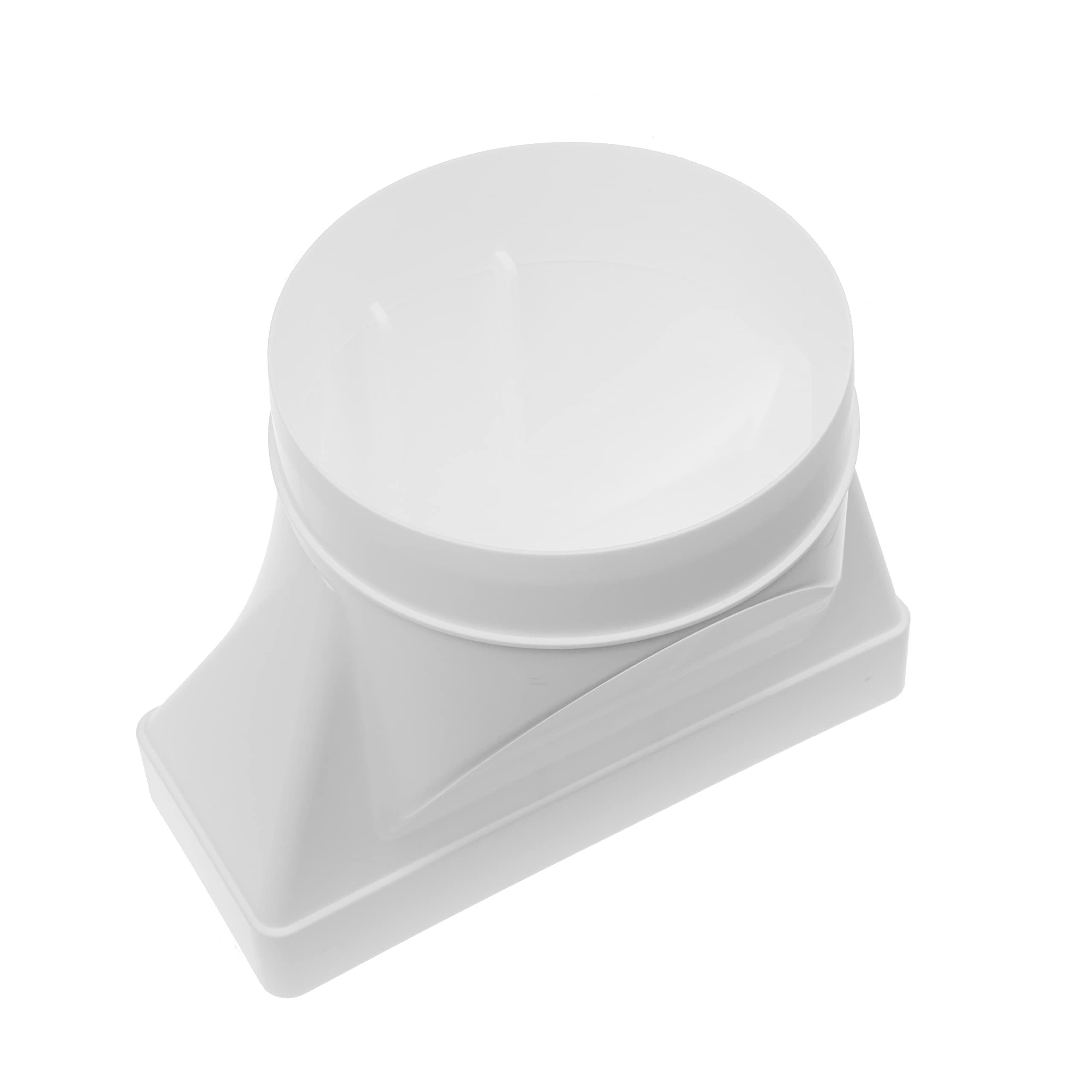 Vent Systems 220x90 mm en el conector de tubería rectangular de Ø150 mm para la conexión del tubo redondo. Sistema de ventilación, calefacción, enfriamiento - No apto para equipos de AC.