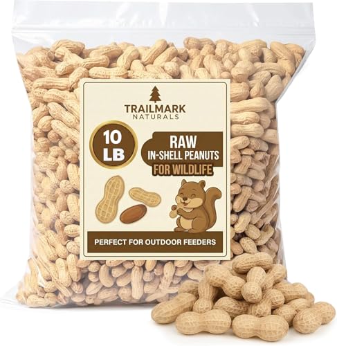 Trailmark Naturals - 10 LB - Raw Peanuts For Squirrels Raw In Shell Peanuts For Birds and Wildlife- Squirrel Food Wild Bird Seed - Grown in The USA