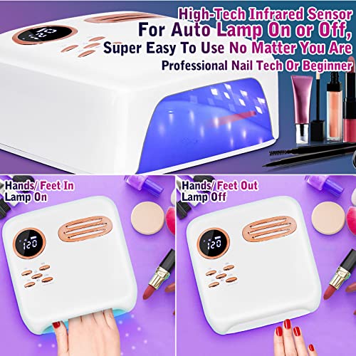 Cordless Uv Led Nail Lamp, Xttnbm 72W Professional Nail Dryer With 36 Uv/Led Beads, 15600Mah Rechargeable Battery, 4 Timers, Auto Sensor, Portable Gel Nail Polish Curing Light For Salon Home Nail Art #TOP5