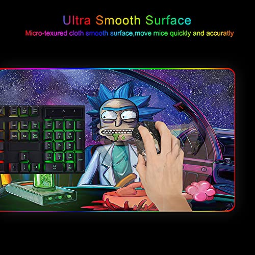 Bimormat Rgb Mouse Pad Led Light Gaming Mouse Pad With Rubber Base Colorful Computer Carpet Desk Mat For Pc Laptop (35.4 * 15.7 Inch) (90X40Rgfeidie) #TOP3