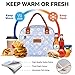 HOMESPON Insulated Lunch Bag for Women Men Adults Lunch Tote with Front Pocket Lunch Box Container Cooler Bag for Work Picnic (Blue Daisy)