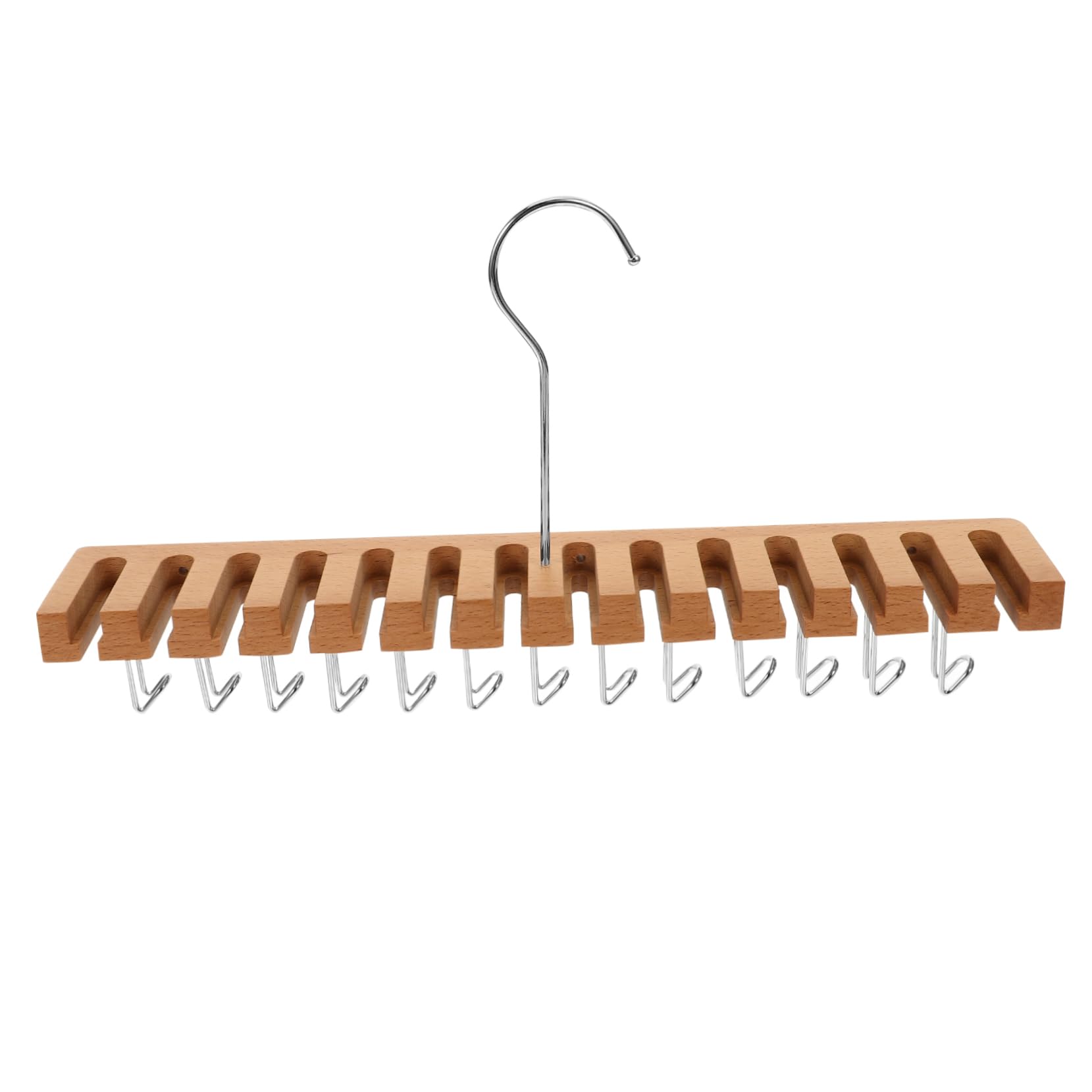 KOMBIUDA Belt Organizer for Closet Multi-Functional Scarf Tie Hanger Space-Saving Wooden Rack Slots for Efficient Wardrobe Storage for Home Hotel Use