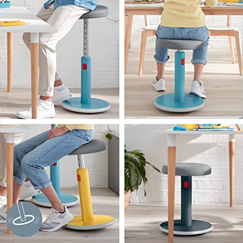 Image of Leitz Active Sit Stand Stool - Ergonomic Height Adjustable 46cm to 79cm Wobble Chair, Round Swivel Office Desk Seat, Ergo Cosy Range, Warm Yellow, 65180019