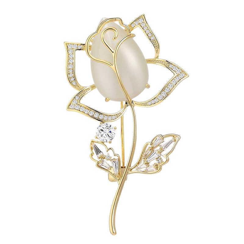 Image of Rhinestone Flower Brooch Austrian Crystal Flower Pin 18k Gold Plated Floral Brooch Lapel Pin Jewelry Mother's Day Birthday Gifts for Mom Wife
