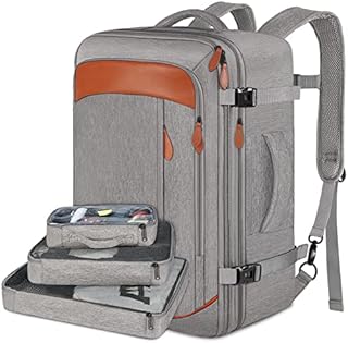 Carry on Backpack, Extra Large 40L Airline Approved Travel Backpacks with 3 Packing Cubes for Women Men, Water Resistant Expandable Overnight Luggage Daypack Business Suitcase Weekender Duffel Bag