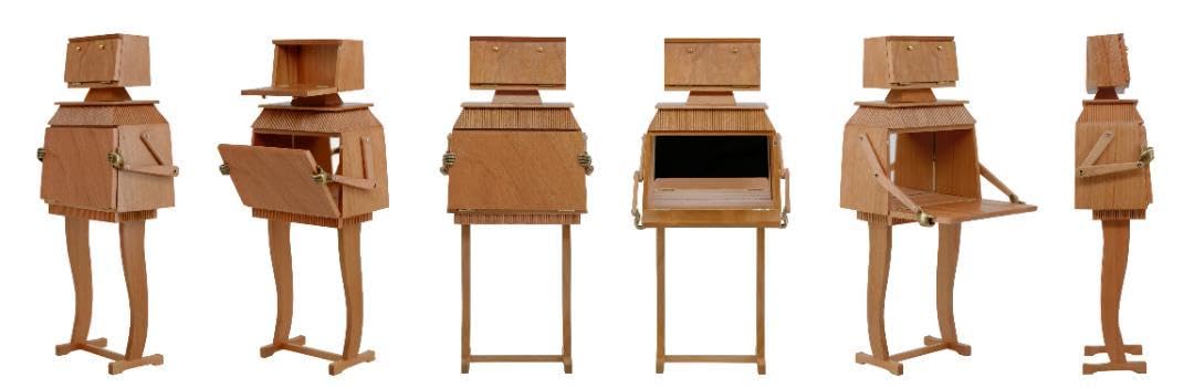 Amazon.co.jp: ミニチュア 1 6スケール 木製収納ロボット キャビネット 