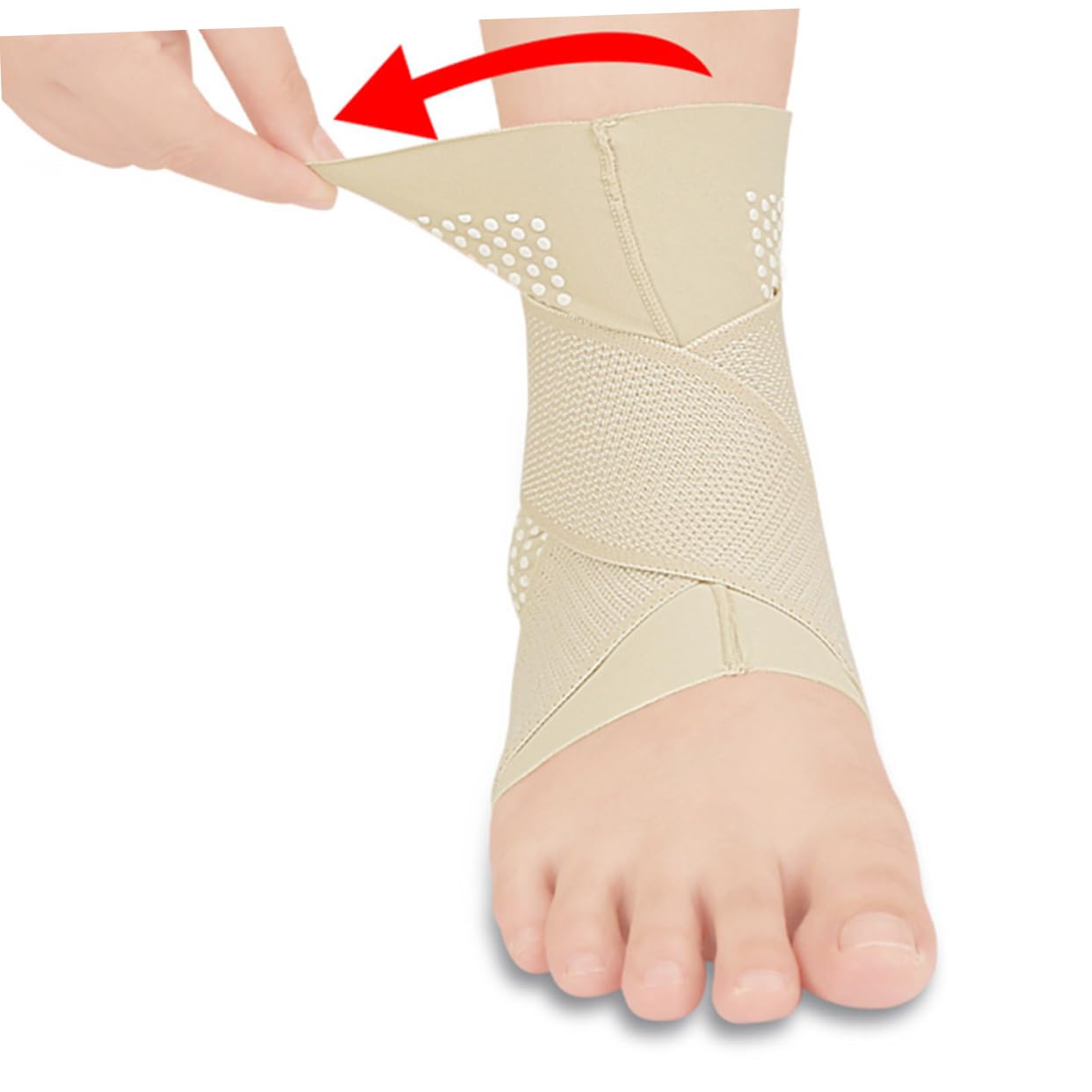 WOFASHPURET Sports Ankle Sleeve Wrap Breathable Ankle Brace Protector for Running Football and Other Activities Comfortable Support for Women and Men Skin Color