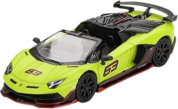 Sunrich Mini GT 1/64 Lamborghini Aventador SVJ 63 Roadster Verde Shock Green Left Handle Finished Product MGT00887-BL