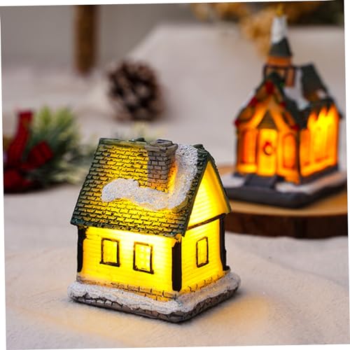 Xueyegongji NA6EVW240510M9C56US Christmas Village Houses 4Pcs Diy Light Up Resin Winter Simulation Miniature Decorative Christmas Village For Home Party Tabletop Collectible Buildings Accessories thumb #5