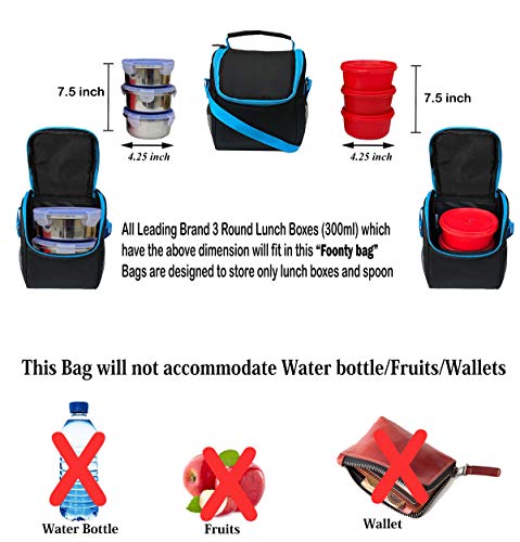 Image of Foonty Office Use Women Waterproof Lunch Bag /Tiffin Bag (Black,FFFLB8021A)