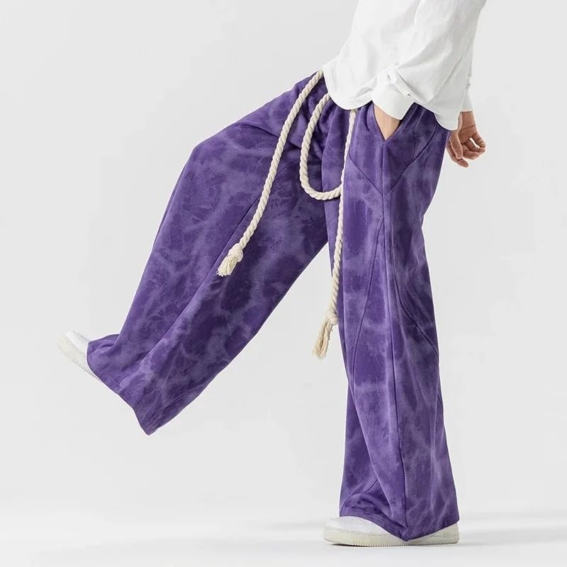 Autumn Wide Leg Pants Men Chinese Style Printed Casual Pants Male Sports Baggy Trousers3