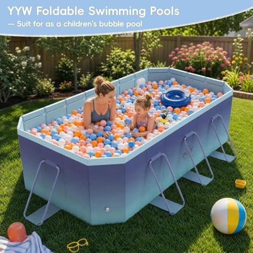 YYW Foldable Swimming Pool with Metal Bracket Non-Inflatable Blue 3m by YYW - Image 9