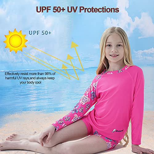 Girls Swimsuit Long Sleeve Bathing Suit UPF 50+ UV Kids Beach Bathing Suit Two Piece Sets Swimwear Suits 4-14 Years2
