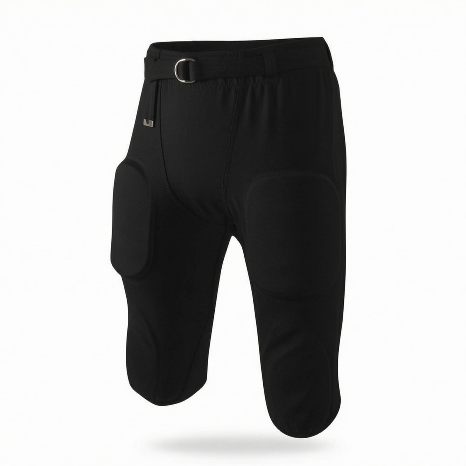 Pantaloni Protettivi da Calcio Imbottiti Sportivi da Gioco Atletici Compressivi Tessuto in Poliestere Leggero , Nero , 4XL
