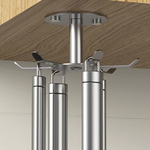 Miniatura 6 de Cabilock Gancho giratorio para debajo del gabinete, ganchos giratorios de 360 grados con gancho giratorio de 6 garras, gancho giratorio de acero