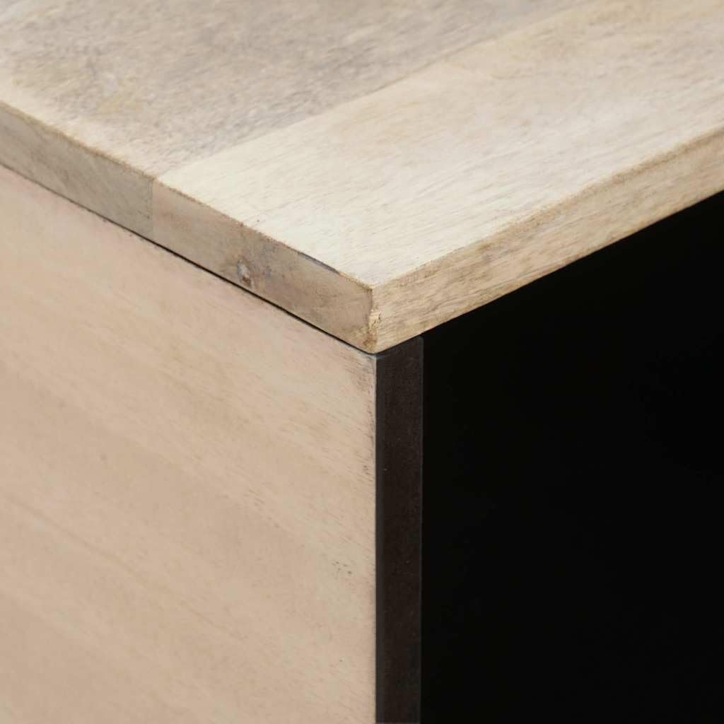 Mesa de centro blanca de 100 x 54 x 40 cm, mesa auxiliar de madera y acacia, con espacio de almacenamiento y 1 puerta, patas modernas en forma de cono para salón