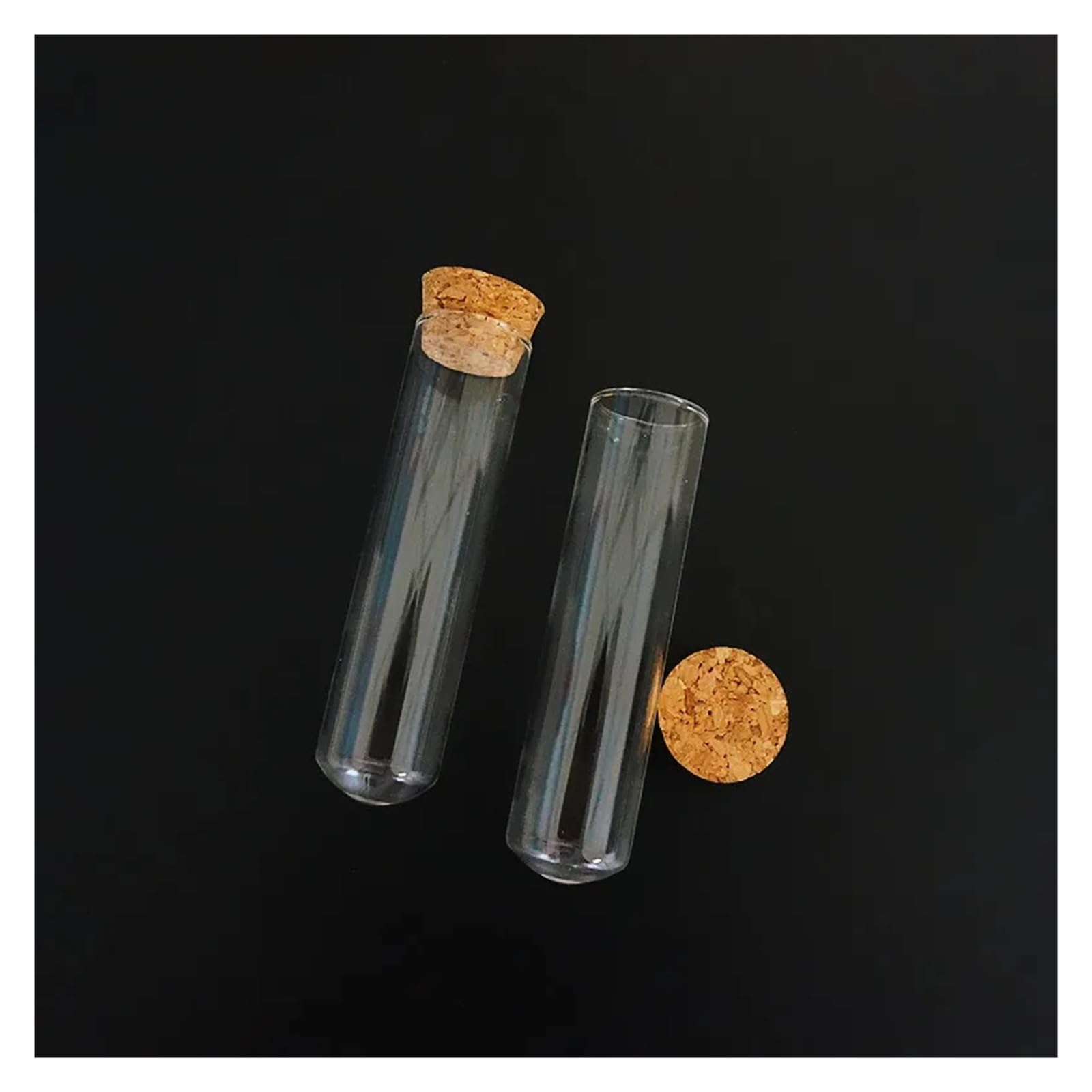 yingyingjia 12 szt./partia Przezroczysta szklana probówka 25x100mm z korkiem okrągłym dnem