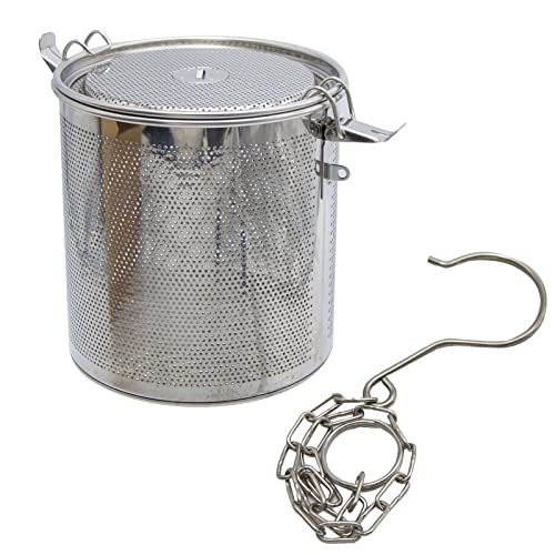 CADUFUELLY 6.3 inch Stainless Steel Tea Ball Seasoning Strainer Infuser Spice Seasoning Strainer Brewing Basket for Kitchen Restaurant