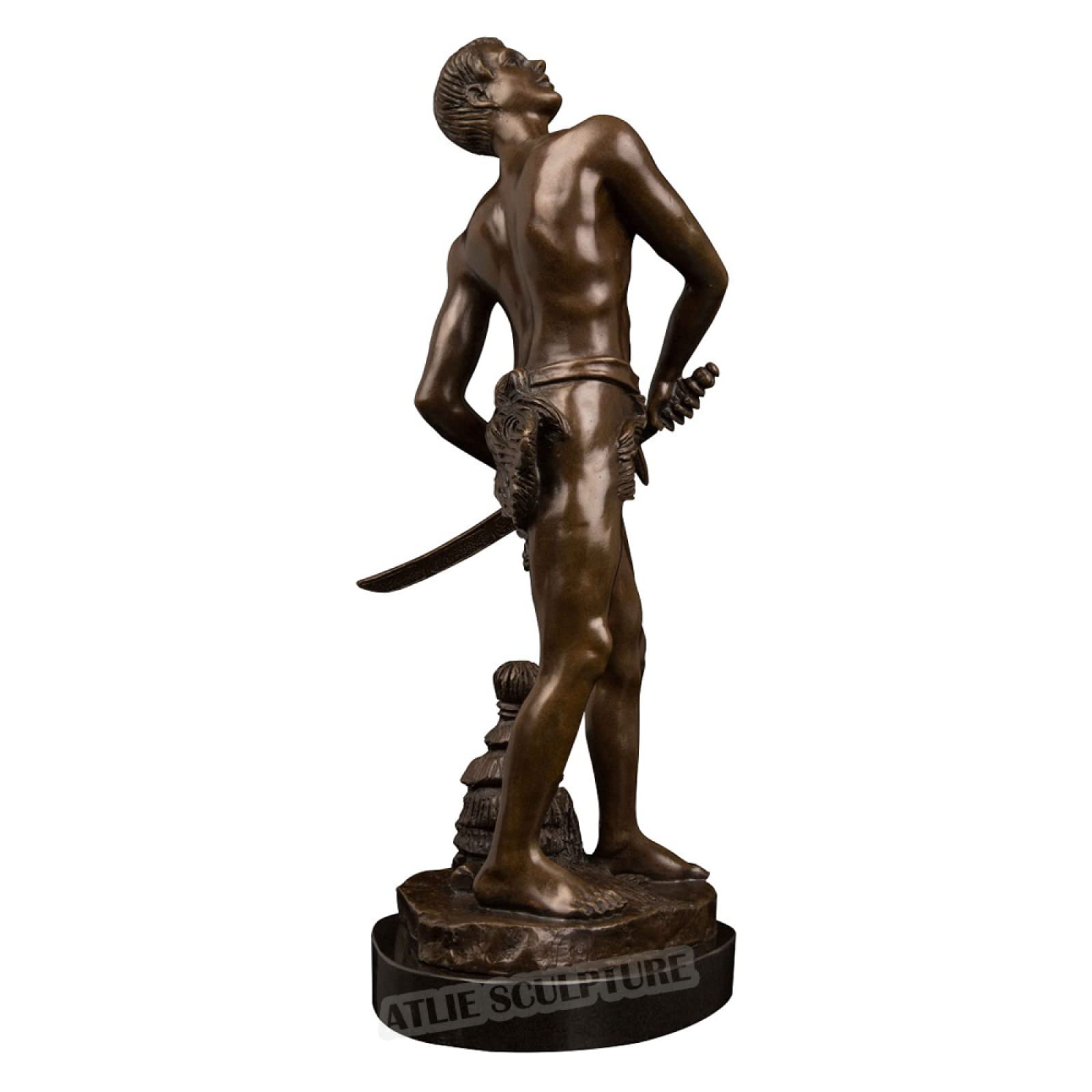 武士像 約30cm 剣付き Amazon.co.jp: 装飾品置物彫刻像銅像騎士像剣の彫刻を持つ武士